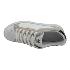 Tory Burch Ladybug Titanium White Black Womens Casual Tumbled Leather Sneaker