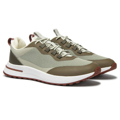 Loro Piana Week End Walk Frost Dark Green Linen Mesh Sneaker