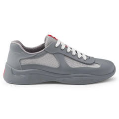 Prada Americas Cup Soft Rubber And Bike Fabric Steel Grey Sneaker
