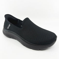 Skechers Go Walk Flex Relish Black Womens Wide Slip On Sneakers