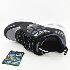 Skechers S Lights Vortex Flash Zovix Black Gray Kids Boys Size 1 Sneakers