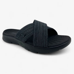 Skechers Go Walk Flex Butterfly Bliss Black Gray Womens Sandal Slip-On