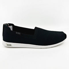 Skechers Arch Fit Plush Breeze Babe Black Womens Slip On Shoes