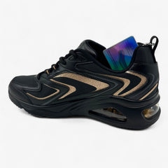 Skechers Tres Air Uno Shimm Airy Black Rose Gold Womens Athletic Sneaker