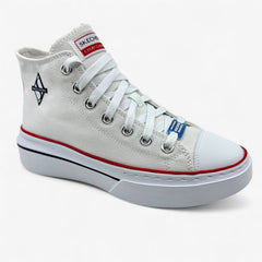 Skechers Cordova Classic Top Tier White Navy Red Womens Court Classics Sneaker