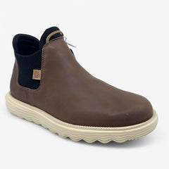 Hey Dude Branson Boot Craft Leather Coffee Womens Size 10 Water Repellant Slip-On