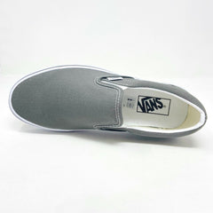 Vans Classic Slip On Charcoal Gray White Womens Casual Shoes