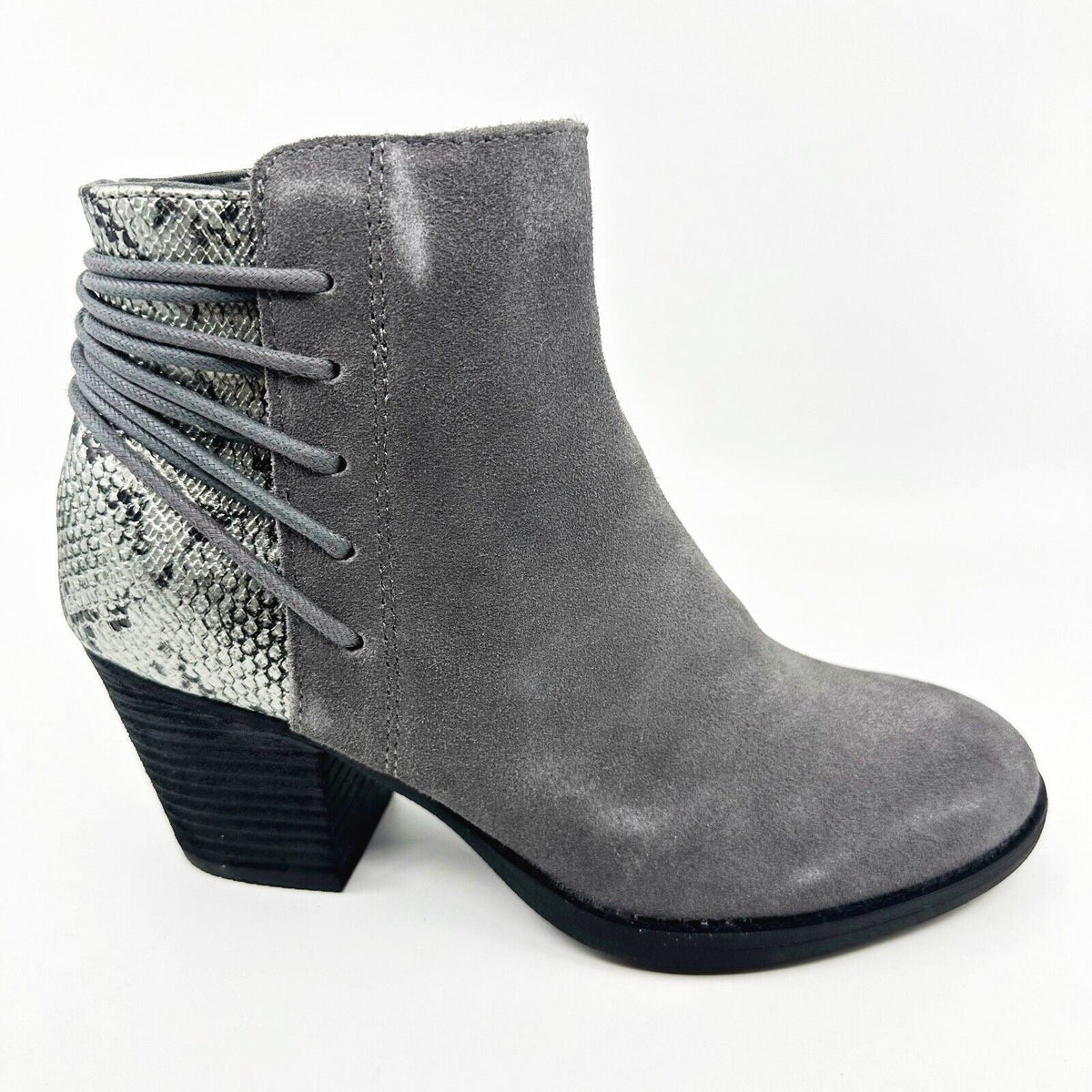 Skechers Homestead Wild Wraps Charcoal Womens Snake Skin Ankle Bootie