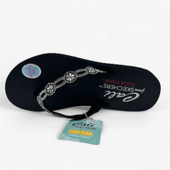 Skechers Meditation Floral Candy Black Womens Sandal Thong