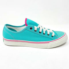 PF Flyers Center Lo Riess Teal White Womens Retro Shoes Sneakers PM11CL2E