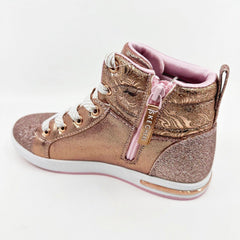 Skechers Shoutouts Starry Alighned Rose Gold Kids Girls Size 3 Sneakers