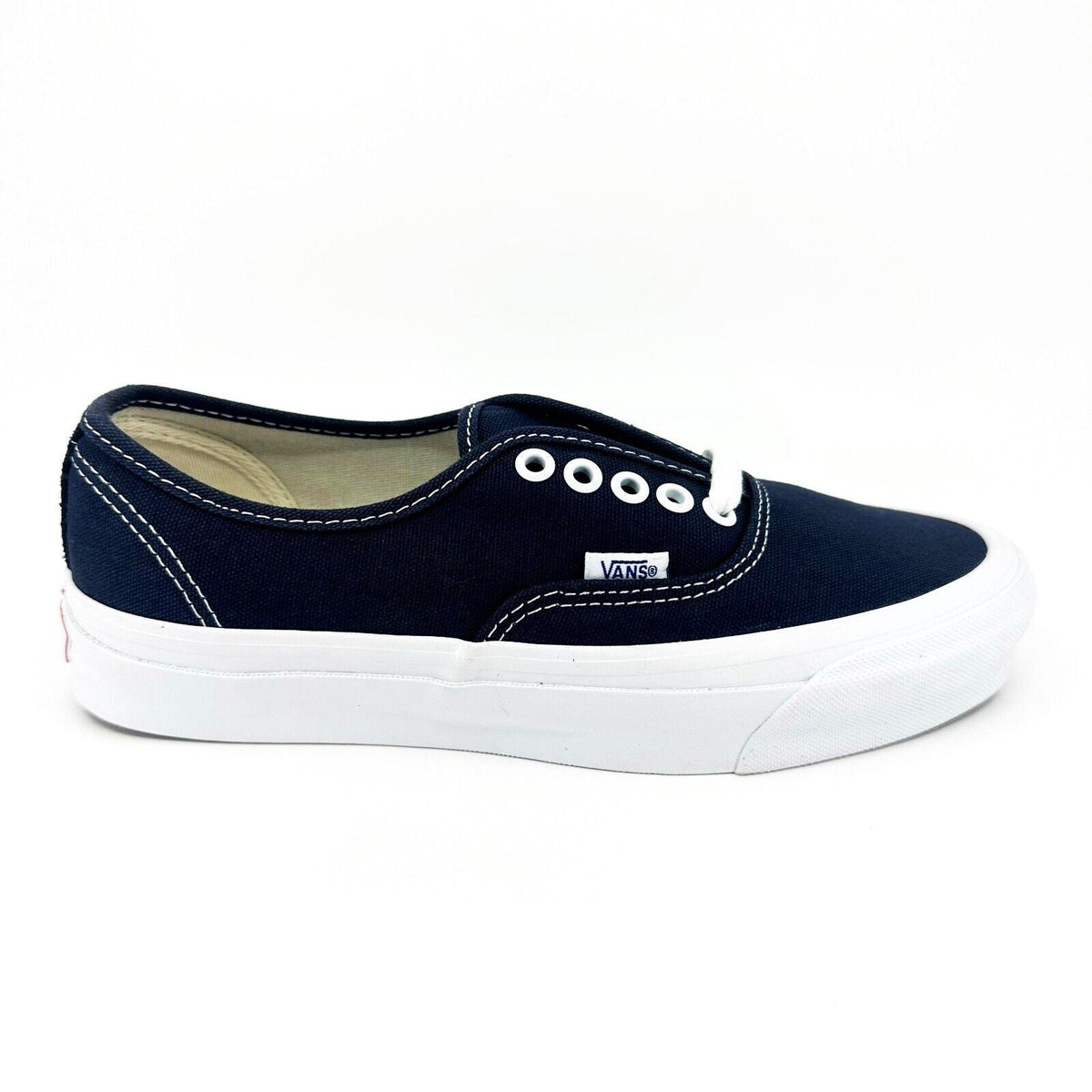 Vans Vault OG Authentic LX (Canvas) Navy Blue White Womens Casual Sneakers