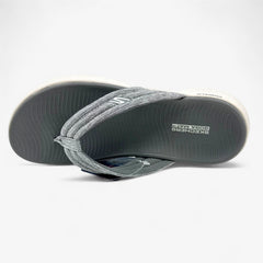Skechers Go Walk Flex Overjoy Grey Womens Sandal Thong