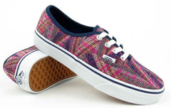 VANS Authentic Woven Chevron Pink True White Womens Size 5.5 Casual Sneakers