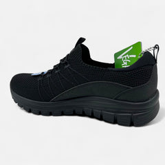 Skechers Graceful Picture Perfect Black Womens Casual Stretch Fit Sneaker
