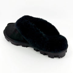 UGG Coquette Black Womens Suede Sheepskin Comfy Slippers 5125W BLK