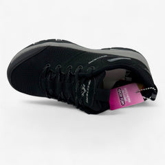 Skechers Trego Trail Destiny Black Charcoal Womens Wide Athletic Sneaker