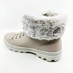 Skechers Roadies Top It Off Off White Womens Combat Boots Comfort Shoes