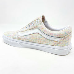Vans Old Skool (Rainbow Jersey) Multicolor White Womens Classic Casual Shoes