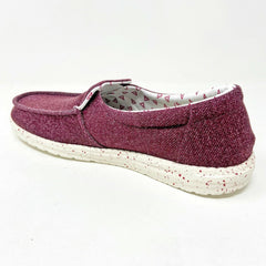 Hey Dude Womens Misty Burgundy Slip On Comfort Lightweight Shoes