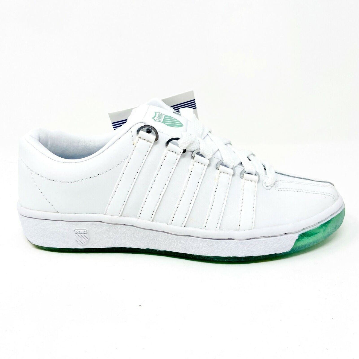 K-Swiss Classic 2000 White Teal Green Kids Size 5 Sneakers 86549 114