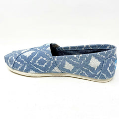 Toms Classics Blue Geometric Ikat Womens Slip On Casual Canvas Flat Shoes