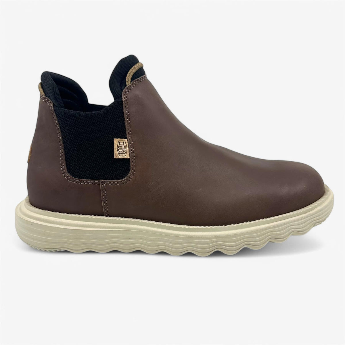 Hey Dude Branson Boot Craft Leather Coffee Womens Size 10 Water Repellant Slip-On