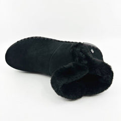 Skechers Go Walk Smart Love Affair Black Womens Size 6.5 Faux Fur Booties