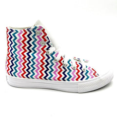 Converse CTAS Hi White University Red Zig Zag Kids Girls Casual Shoes 667192F