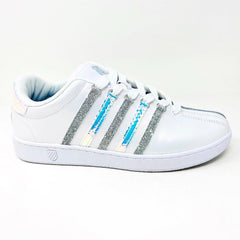 K-Swiss Classic VN White Sparkle Mermaid Kids Size 7 Varsity Sneakers 87321 968
