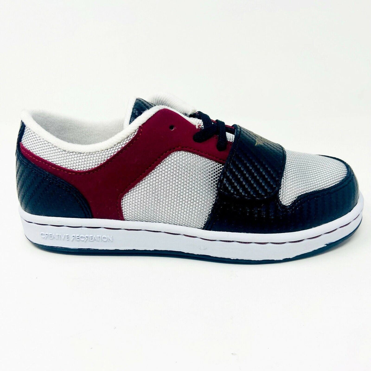 Creative Recreation Cesario Lo Silver Black Burgundy Youth Kids Sneakers