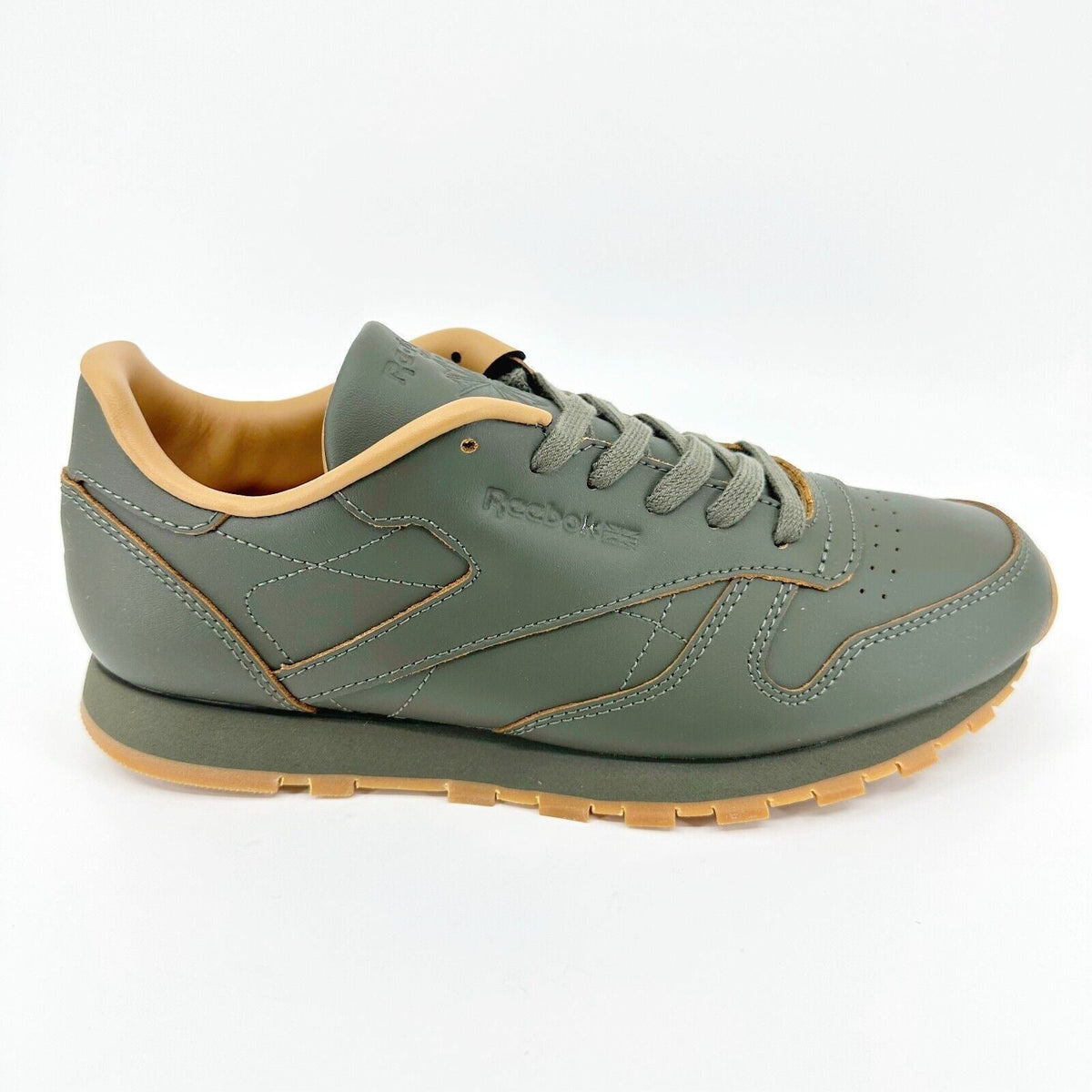 Reebok Classic Leather x Kendrick Lamar Olive Green Gum Kids Sneakers BS7499