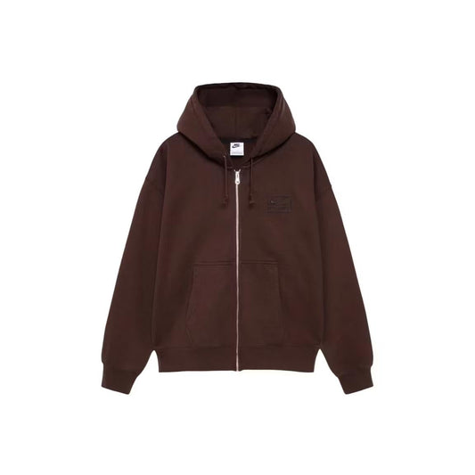 Stussy x Nike Stone Washed Fleece Zip Hoodie (FW25) Dark Cinder