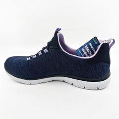 Skechers Summits Fresh Impression Navy Lavender Womens  Slip On Sneakers