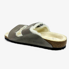 Birkenstock Arizona Shearling Stone Coin Womens Casual Soft Footbead Clog