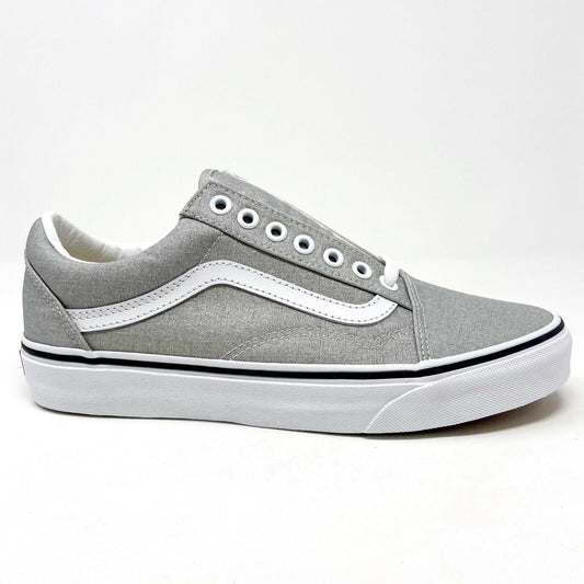 Vans Old Skool Silver True White Womens Classic Casual Sneakers