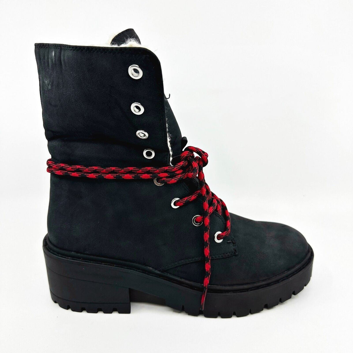Skechers Teen Spirit Knit Buzz Black Natural Womens Size 6.5 Tall Foldable Boots