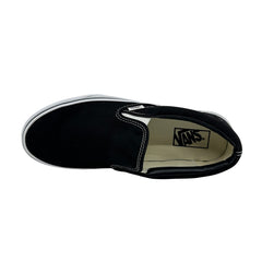 VANS Classic Slip On Black White Womens Athletic Sneaker
