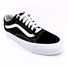Vans Vault OG Old Skool LX (Suede Canvas) Black True White Womens Sneakers