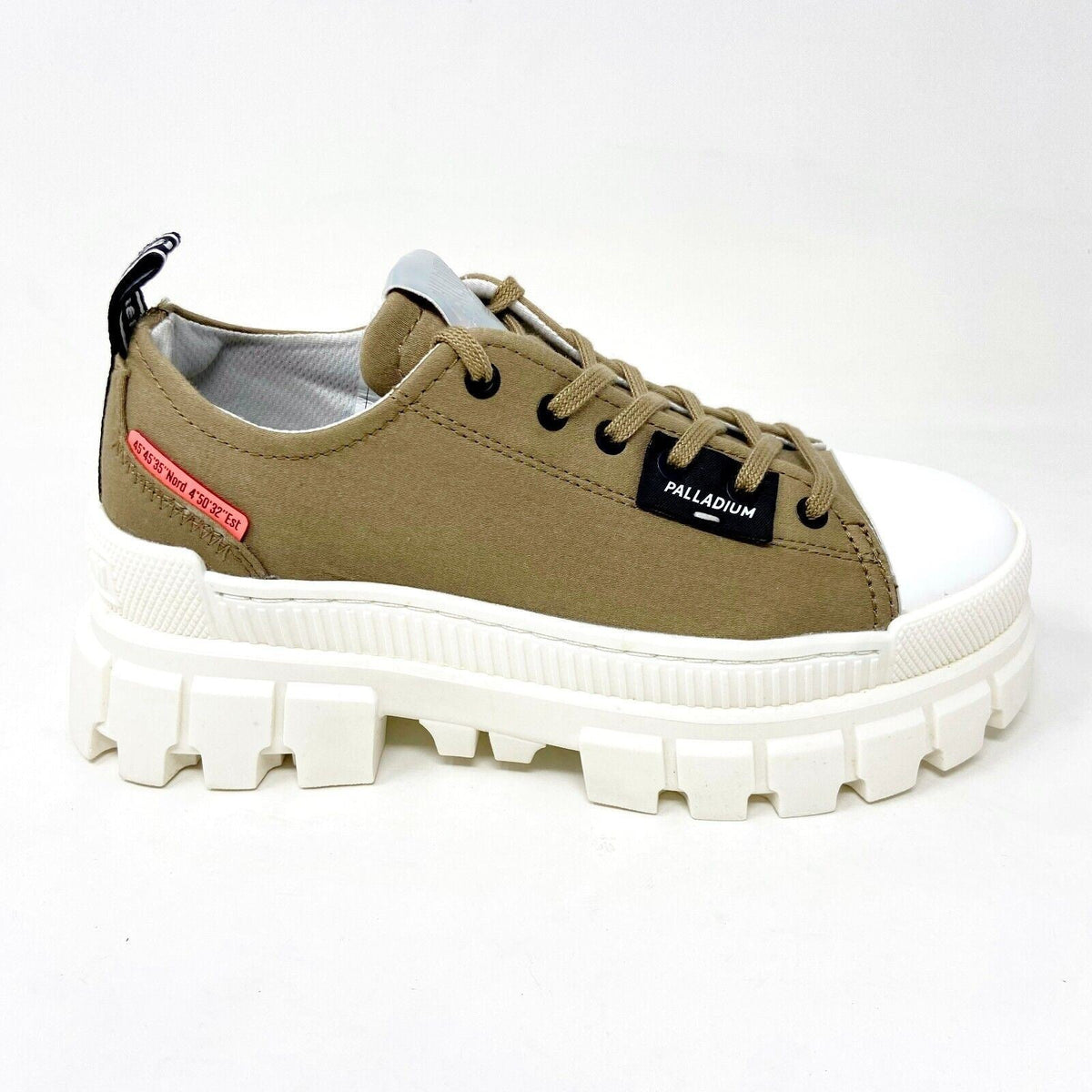 Palladium Revolt LO TX Olive Green Womens Casual Platform Boots 97243 307