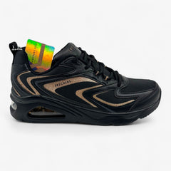 Skechers Tres Air Uno Shimm Airy Black Rose Gold Womens Athletic Sneaker