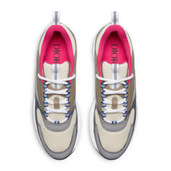 Dior B22 Beige Deep Grey Brown Calfskin Trainer