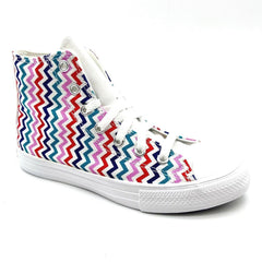 Converse CTAS Hi White University Red Zig Zag Kids Girls Casual Shoes 667192F