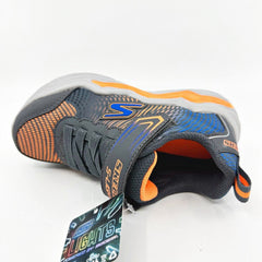 Skechers S Lights Erupters IV Charcoal Orange Kids Boys Size 11.5 Sneakers