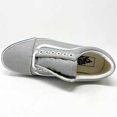 Vans Old Skool Silver True White Womens Classic Casual Sneakers