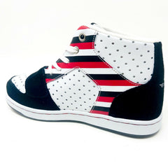 Creative Recreation Cesario Black White Red Stripes Youth Kids Sneakers