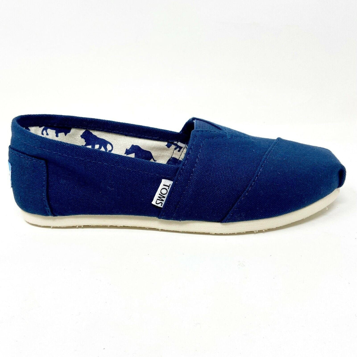 Toms Classics Navy Womens Slip On Casual Canvas Flat Shoes