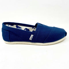Toms Classics Navy Womens Slip On Casual Canvas Flat Shoes