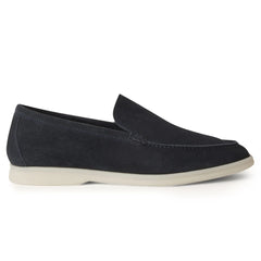 Loro Piana Summer Walk Suede Classic Blue Loafers